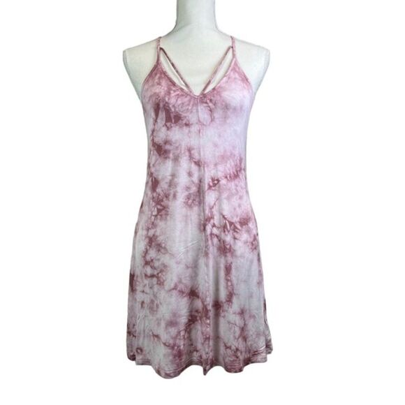 American Eagle Outfitters Dresses & Skirts - American Eagle Outfitters Strappy Tank Dress Pink White Marble S
